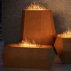 Incorten Grob stor etanolkamin i corten stål